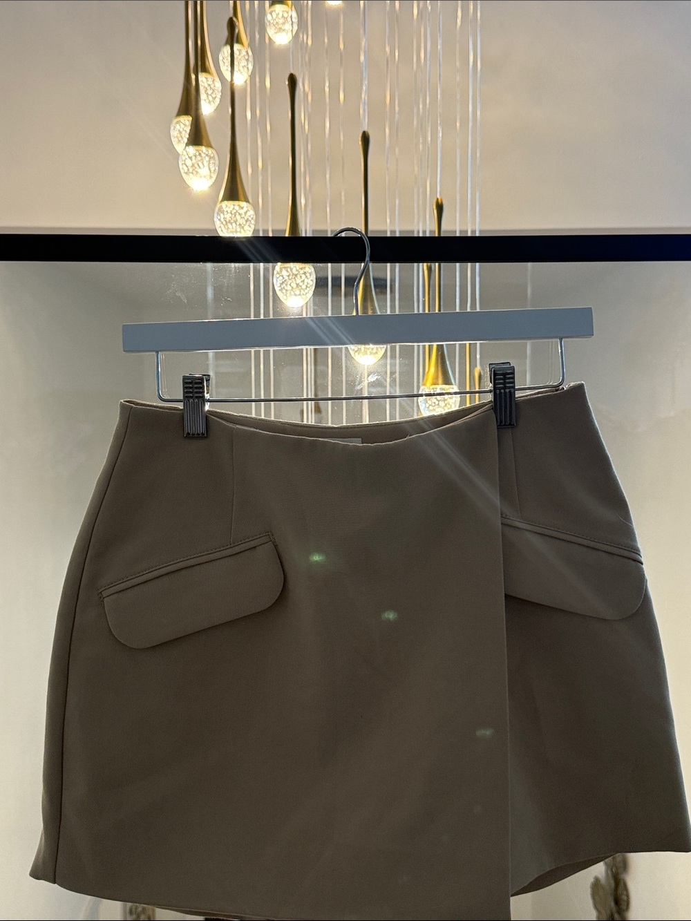 Maeve Anthropologie Tailored Brown Mini Skort with Flap Pockets